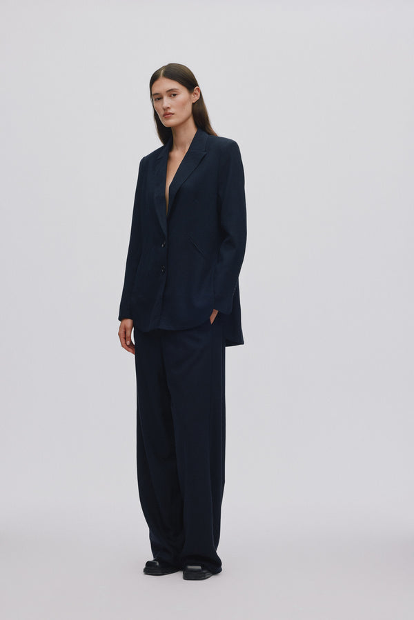 rabens saloner Everdeen Drapy tailoring relaxed pants I Midnight