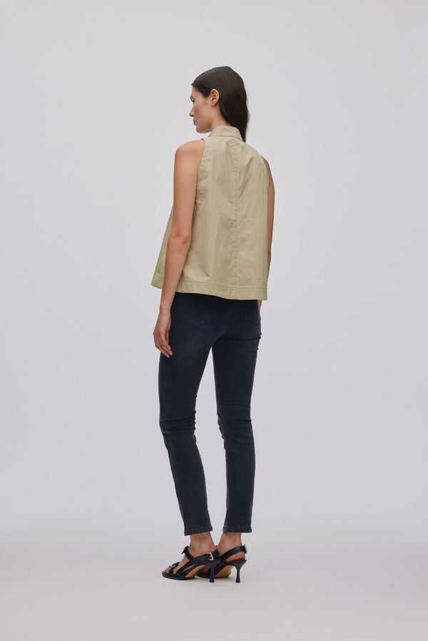 Rabens Saloner Felicia Denim Stretch Skinny Cropped Pants I Washed Black Denim