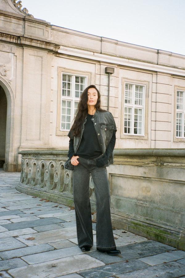 Rabens Saloner Fellini Denim Black Straight Pants I Washed Black Denim