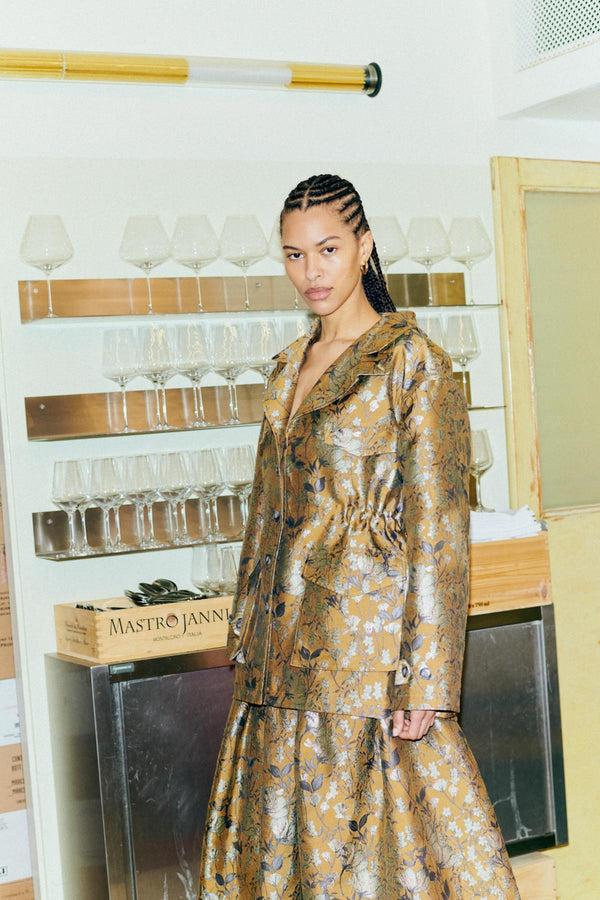 Rabens Saloner Feodora Ottoman Jacquard Jacket I Golden Combo