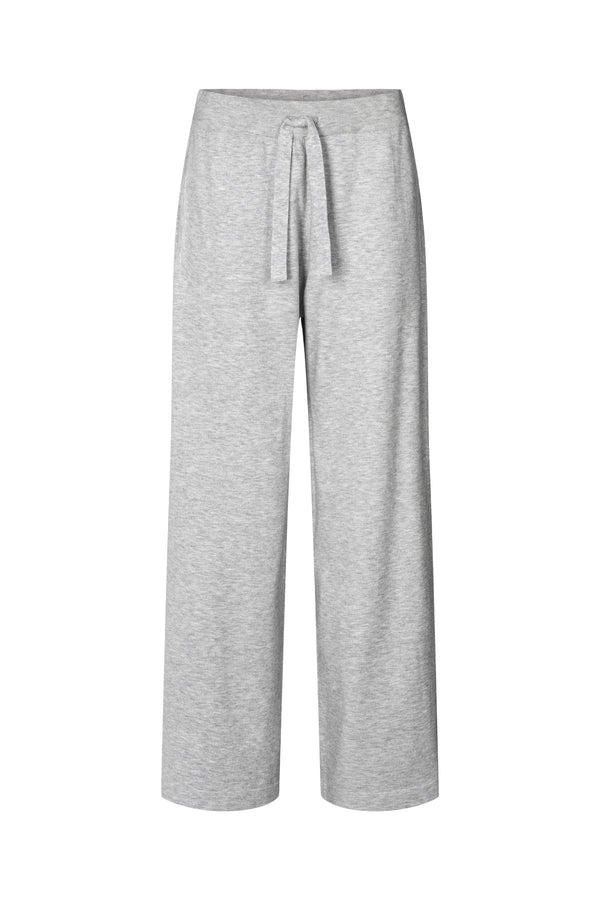rabens saloner Filine Knit lounge wide pants I Grey melange