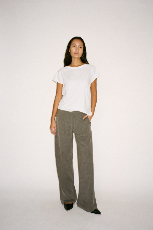 rabens saloner Filine Knit lounge wide pants I Mole melange