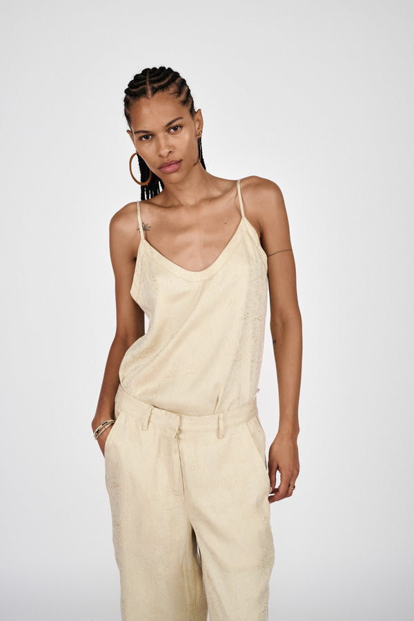 Rabens Saloner Glæde Cluster Jacquard Camisole Top I Black