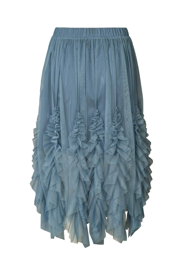 Rabens Saloner Glenda Frilly Tulle Skirt I Dusty Blue
