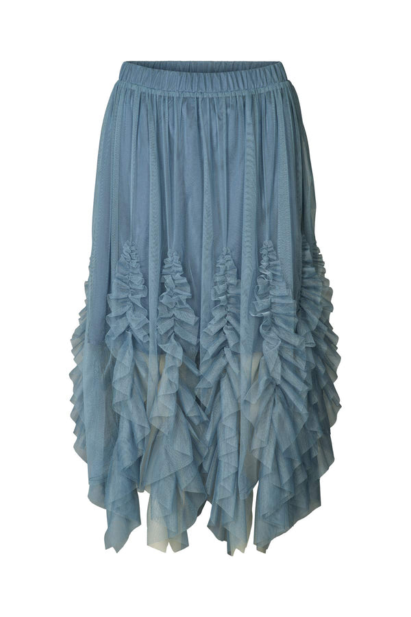 rabens saloner Glenda Frilly tulle skirt I Dusty blue