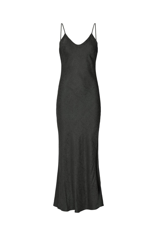Rabens Saloner Glorie Cluster Jacquard Bias Dress I Black