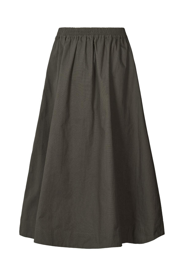 Rabens Saloner Guri Poplin Heavy Full Skirt I Pirate Black