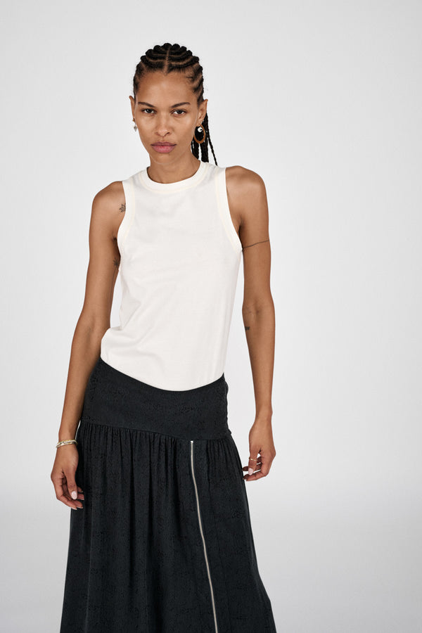 Rabens Saloner Gusta Cluster Jacquard Zip Skirt I Black