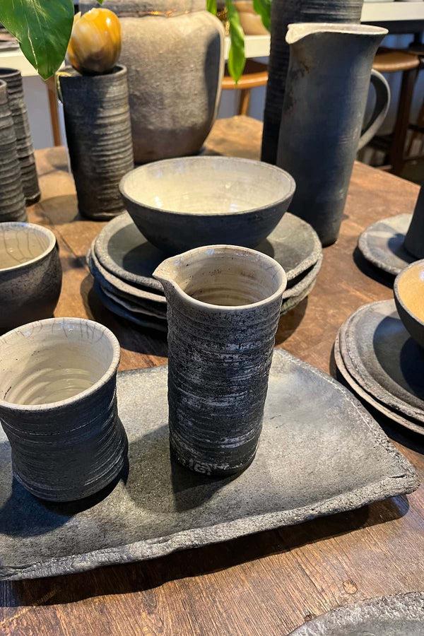 Rabens Saloner Handmade Raku Cup I Large Visby Ceramics I Dark Grey