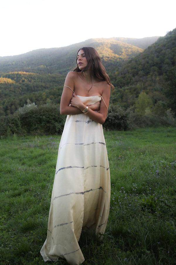 Rabens Saloner Hanny Nuance String Dress I Chocolate Combo