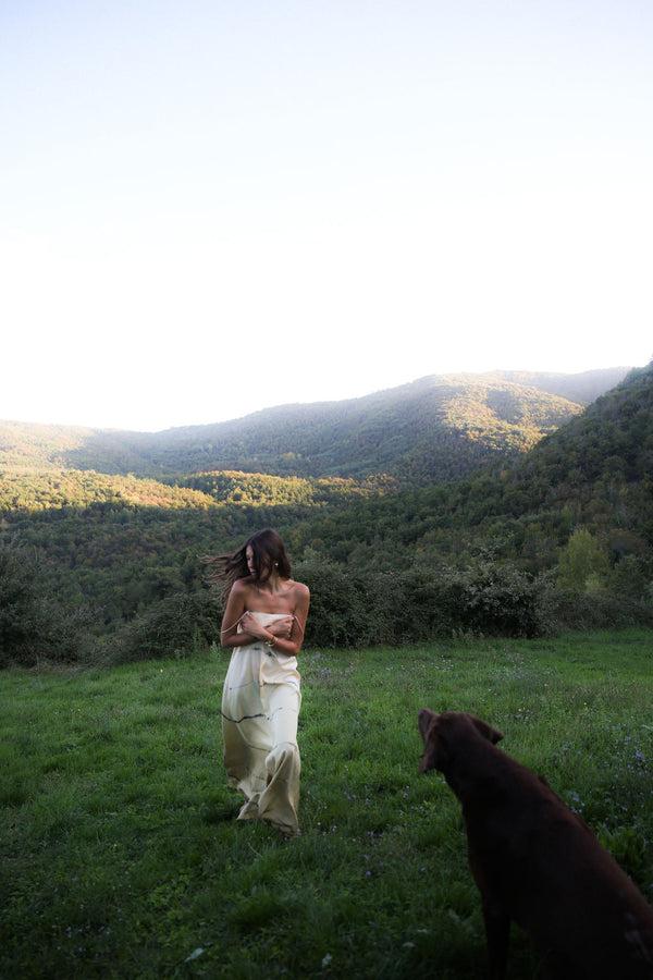 Rabens Saloner Hanny Nuance String Dress I Chocolate Combo