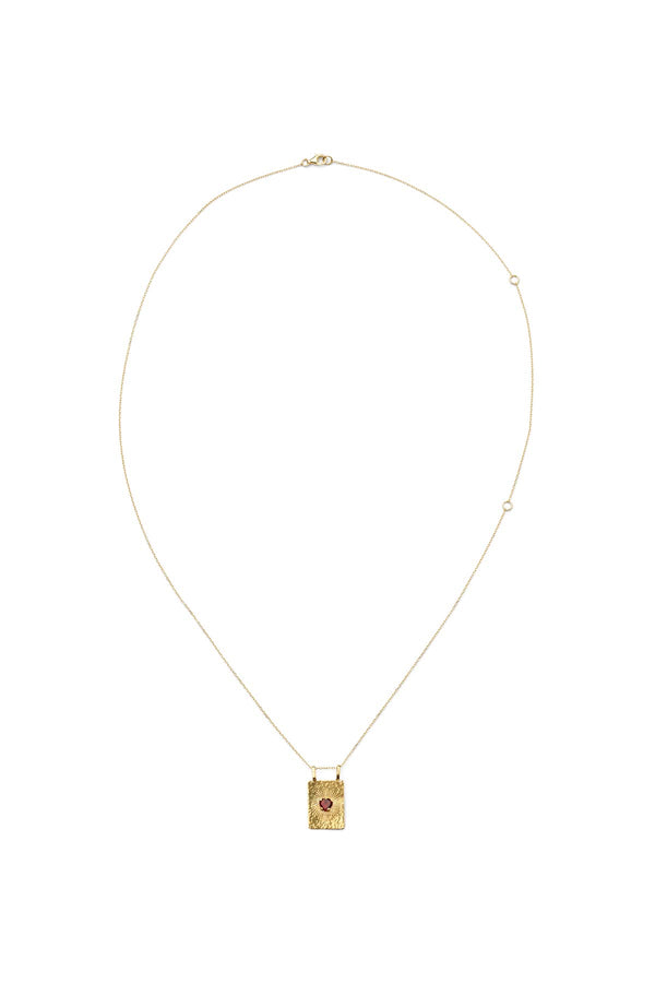 Rabens Saloner Heart Pendant Necklace Nafsu I Gold W/ Red Stone