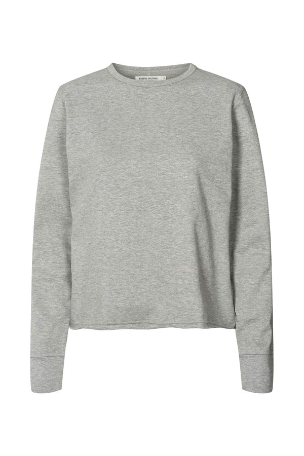 rabens saloner Hila Light stretch crew neck top I Grey melange