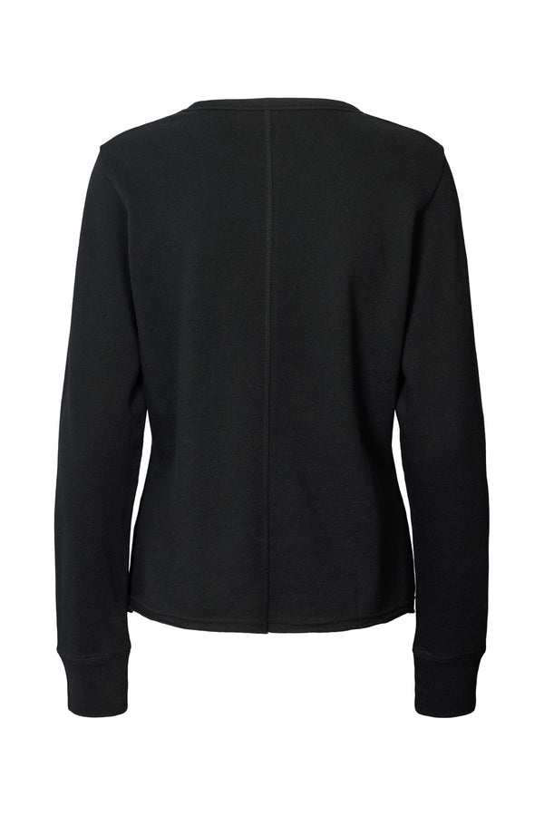 Rabens Saloner Hila Light Stretch Crew Neck Top I Jet Black