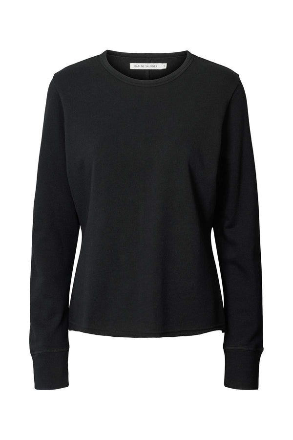 rabens saloner Hila Light stretch crew neck top I Jet black