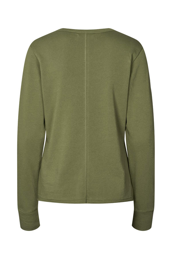 Rabens Saloner Hila Light Stretch Crew Neck Top I Loden Green