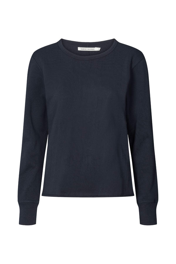 rabens saloner Hila Light stretch crew neck top I Navy