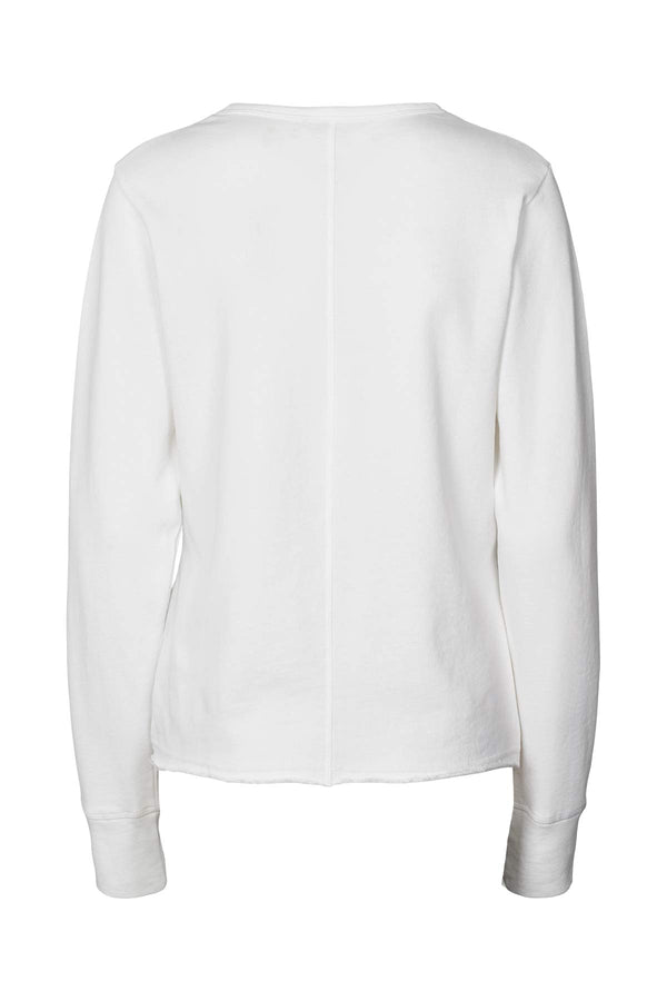 Rabens Saloner Hila Light Stretch Crew Neck Top I White