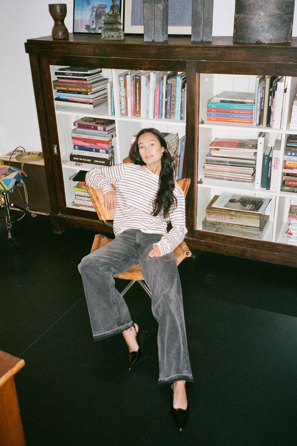 Rabens Saloner Hila Light Stretch Crew Neck Top I White