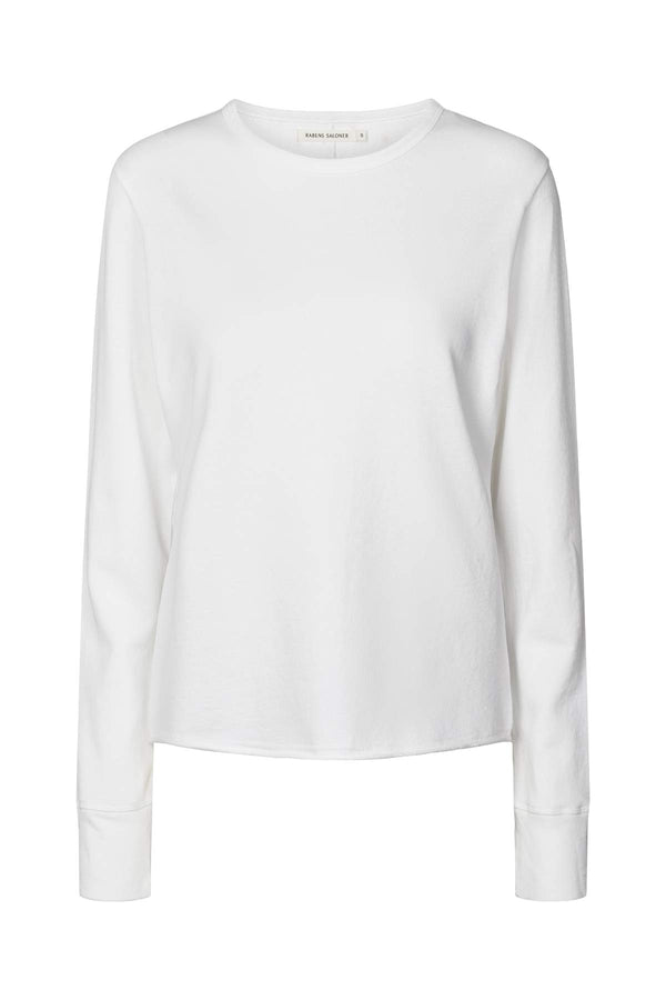 rabens saloner Hila Light stretch crew neck top I White