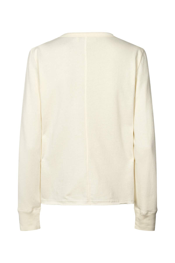 Rabens Saloner Hila Light Stretch Crew Neck Top I Winter White
