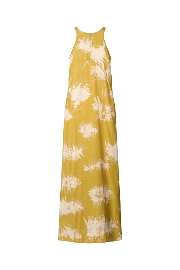Rabens Saloner Ian Misty Long Dress I Golden Mustard Combo