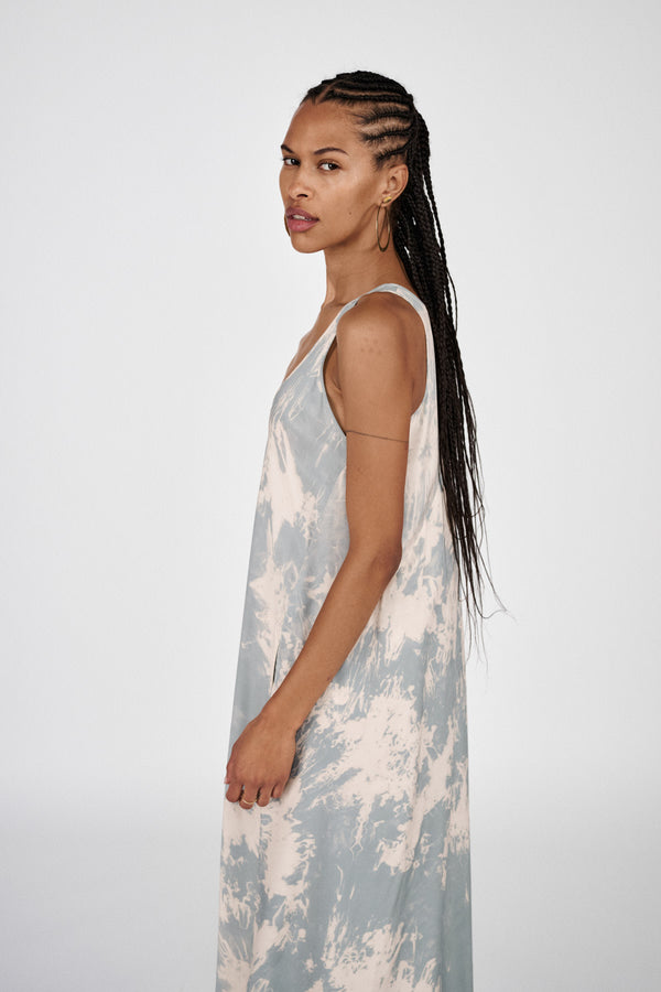 Rabens Saloner Ian Misty Long Dress I Golden Mustard Combo