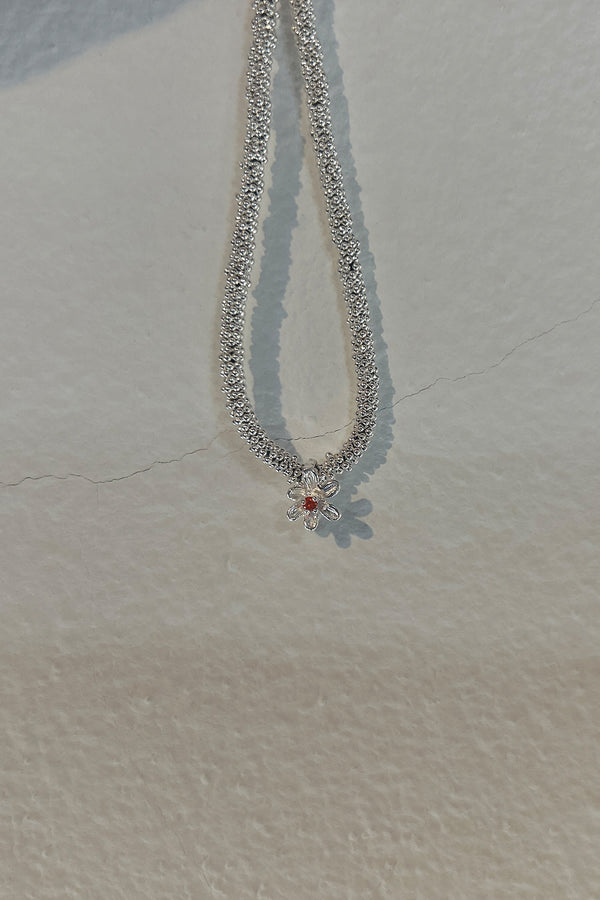 Rabens Saloner India Flower Bracelet Nafsu I Silver W/ Orange Stone