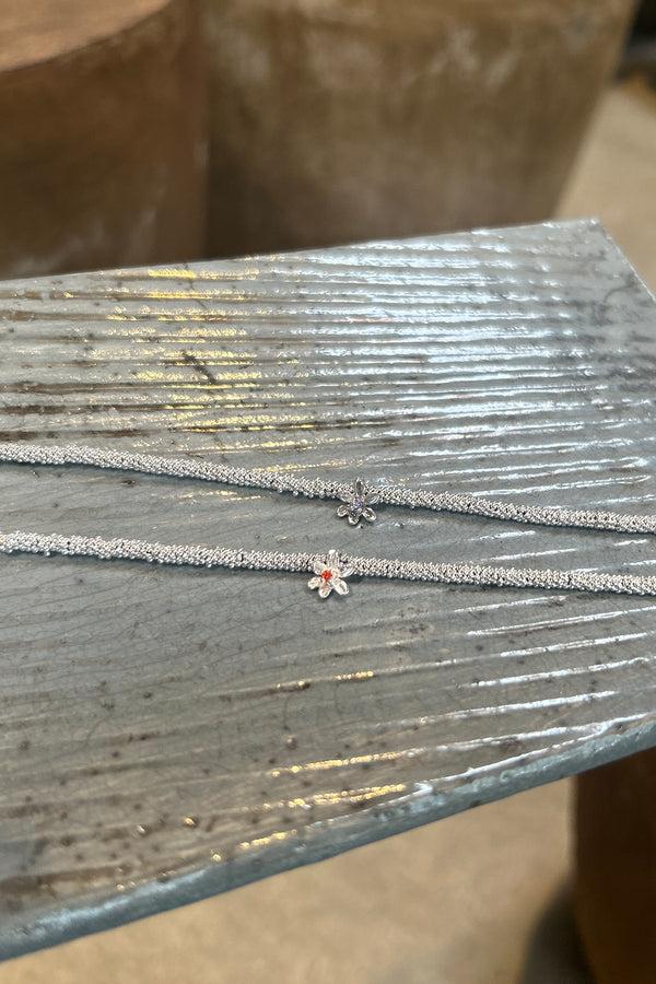 Rabens Saloner India Flower Bracelet Nafsu I Silver W/ Orange Stone