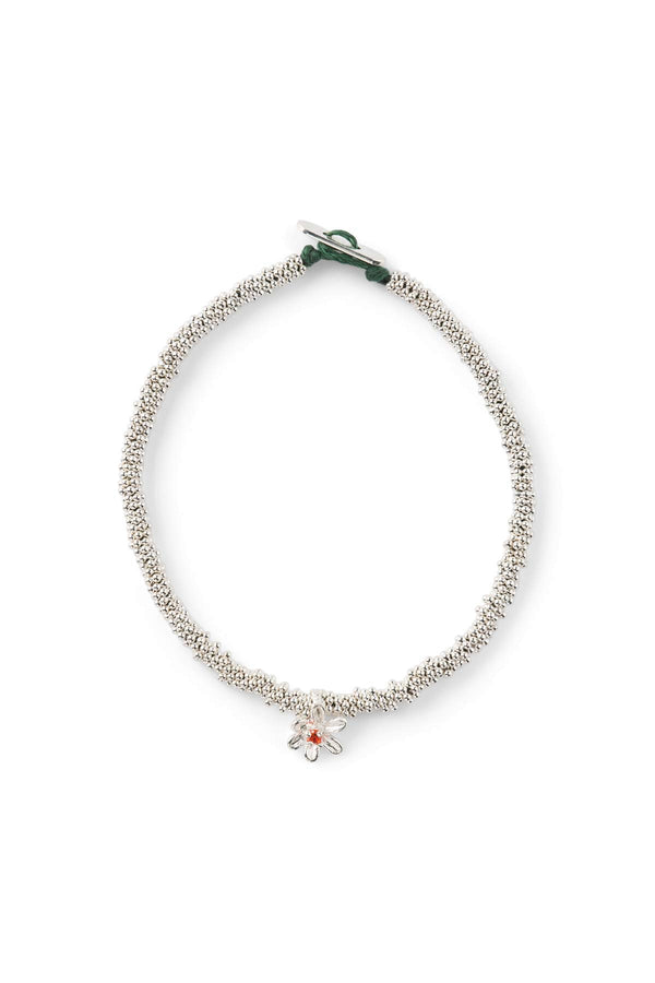 rabens saloner India Flower Bracelet Nafsu I Silver w/ orange stone