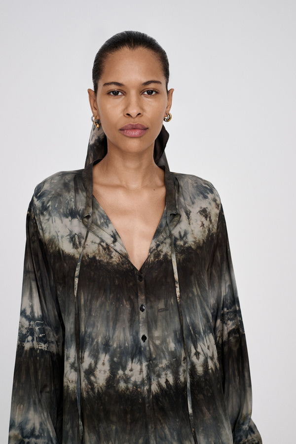 Rabens Saloner Irela Arizona Tie Dress I Cement Combo