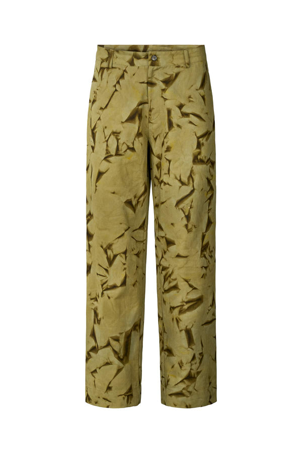 Rabens Saloner Jahan Crystal Canvas Pant I Fern Green Combo