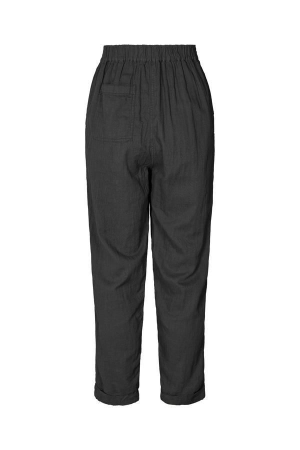 Rabens Saloner Johanne Cotton Double Knee Patch Pants I Black