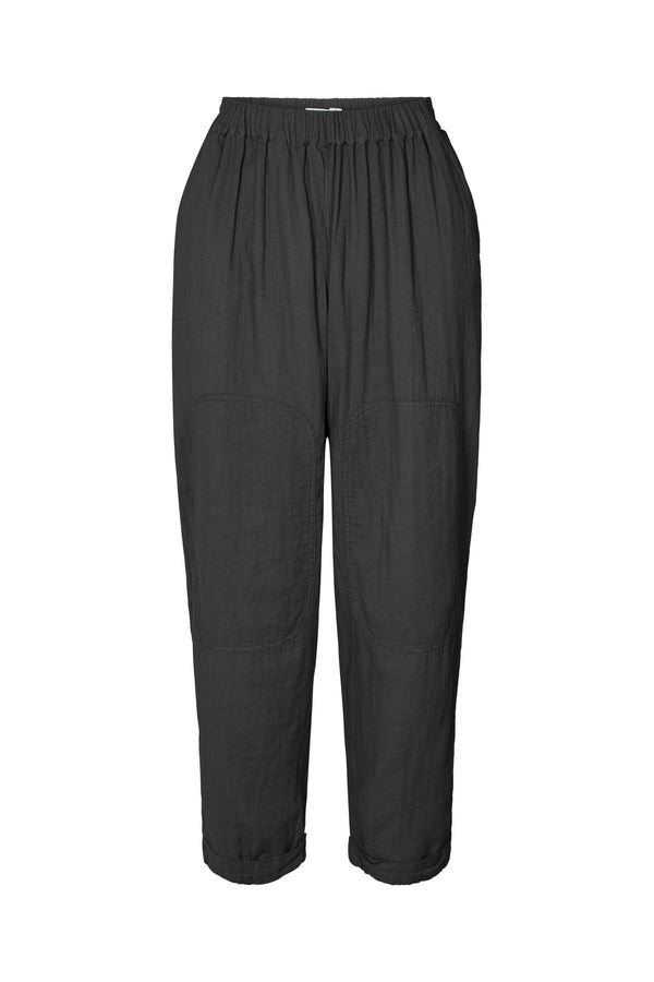 rabens saloner Johanne Cotton double knee patch pants I Black