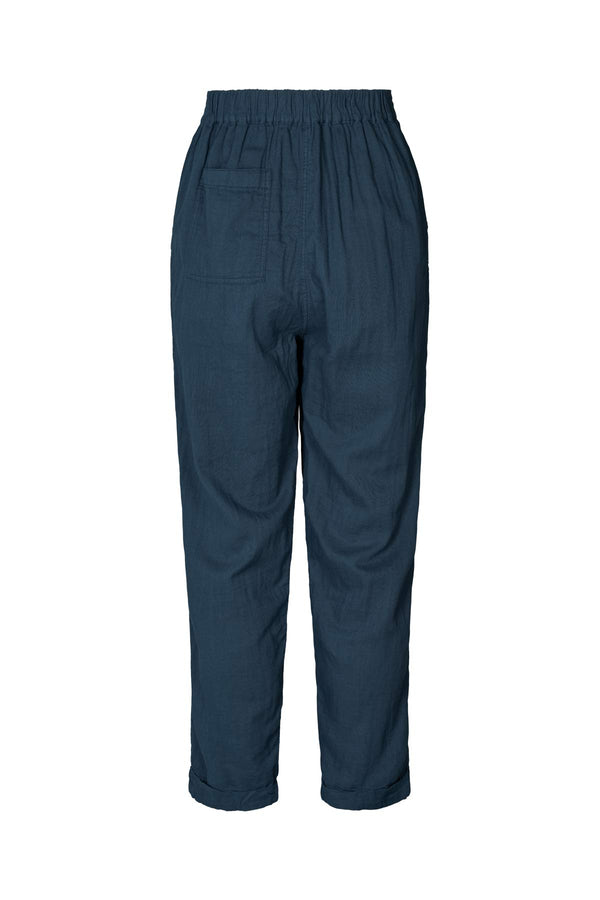 Rabens Saloner Johanne Cotton Double Knee Patch Pants I Navy