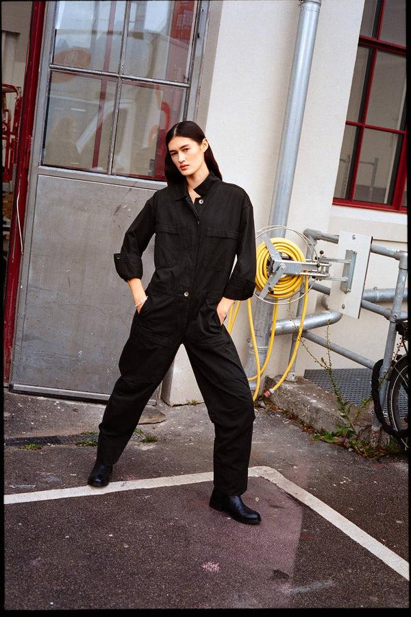 Rabens Saloner Jozette Canvas Light Jumpsuit I Faded Black
