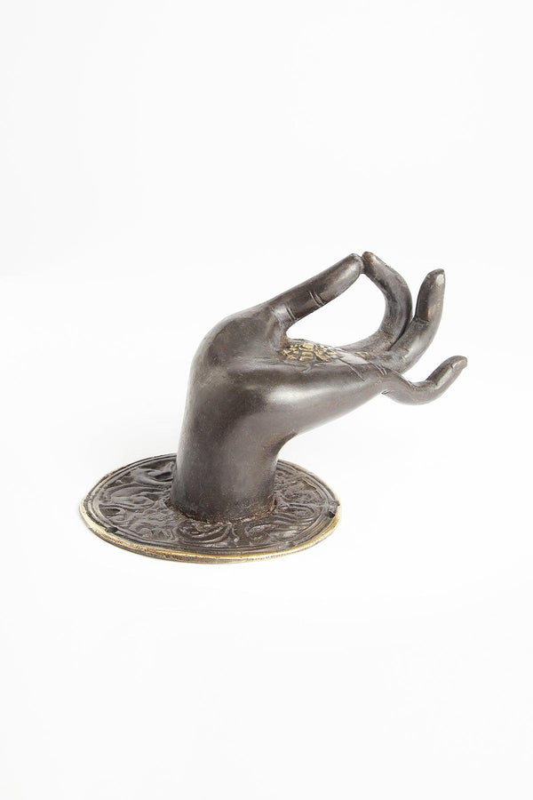 Rabens Saloner Large Dark Brass Hand Hand I Matte Brass