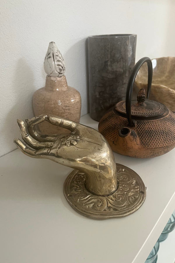 Rabens Saloner Large Silver Brass Hand Hand I Silver