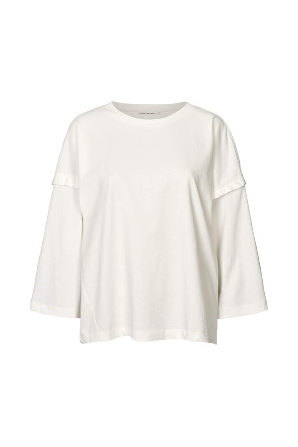 Rabens Saloner Laurah FOT Jersey 3/4 Sleeve Top I Chalk