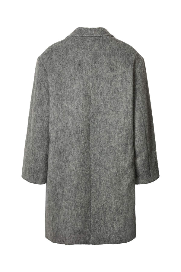 Rabens Saloner Leanna Fuzzy Oversized Coat I Grey Melange