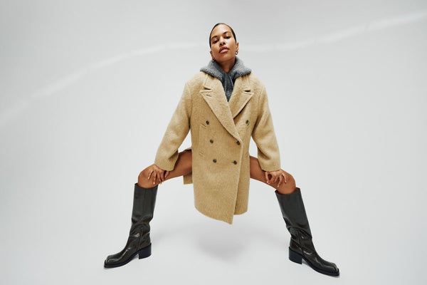 Rabens Saloner Leanna Fuzzy Oversized Coat I Oatmeal