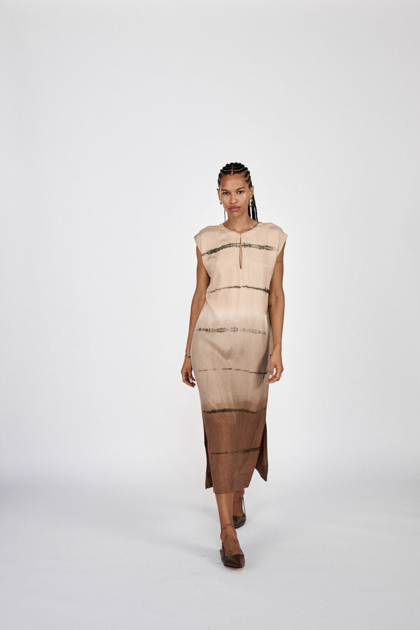 Rabens Saloner Lecia Nuance Dress I Chocolate Combo