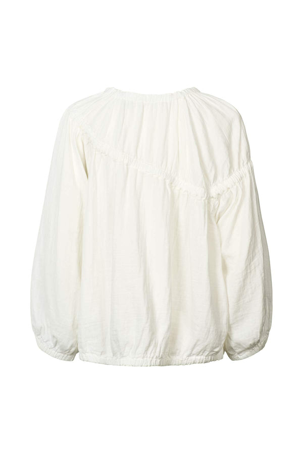 Rabens Saloner Lotte Cotton Dbl Elasticated Top I White