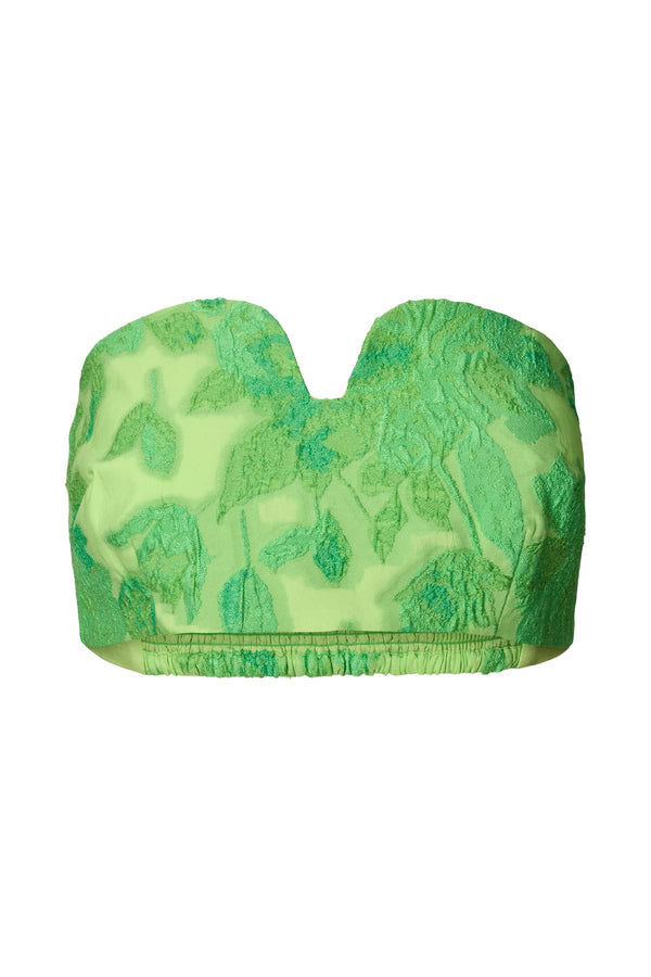 rabens saloner Luh Clipped jacquard bandeau top I Viper green
