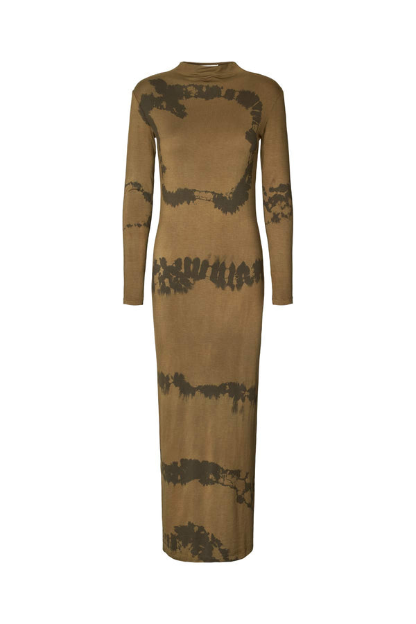 rabens saloner Lykka Cosmic long jersey dress I Timber combo