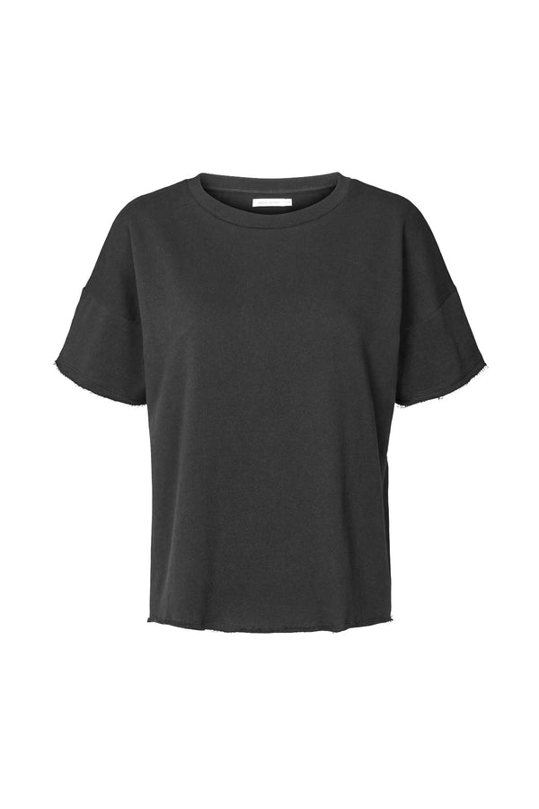 rabens saloner Margot Light stretch cropped t-shirt I Faded black