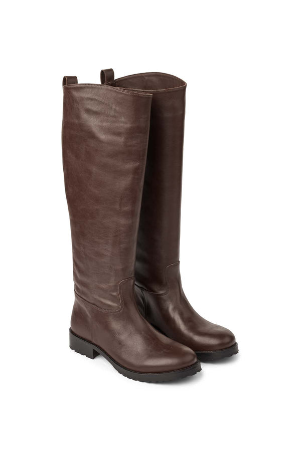 rabens saloner Marit Leather riding boot I Dark Chocolate