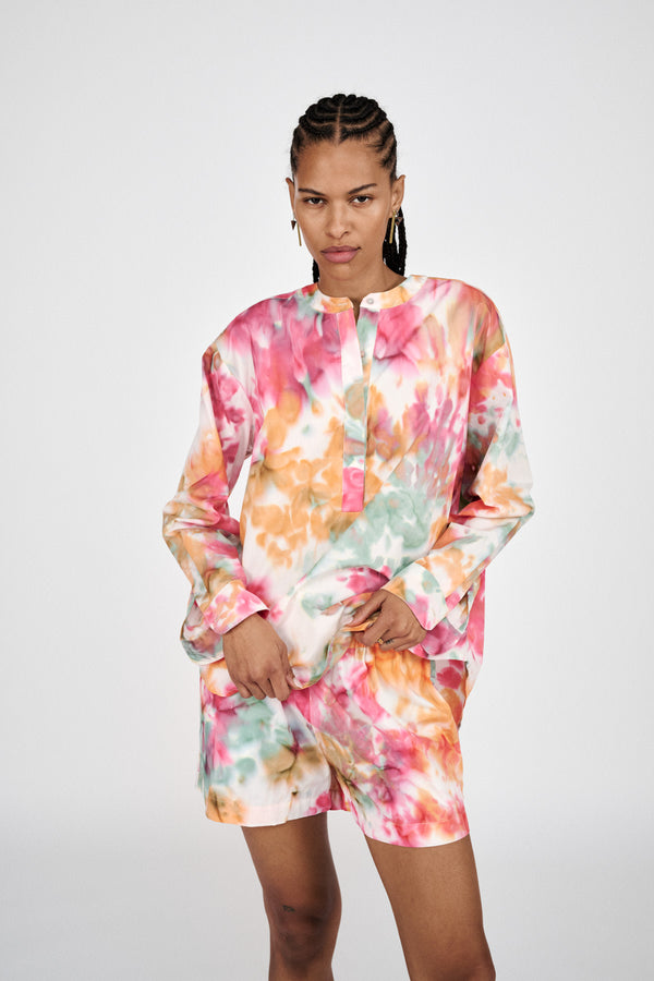 Rabens Saloner Mebel Abstract Cotton Shirt I Forest Combo