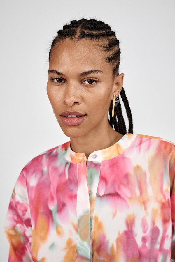 Rabens Saloner Mebel Abstract Cotton Shirt I Forest Combo