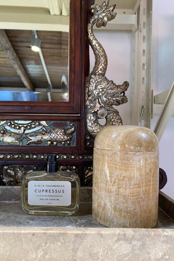 Rabens Saloner Medium Marble Jar With Lid 13x8 5 Cm I Champagne